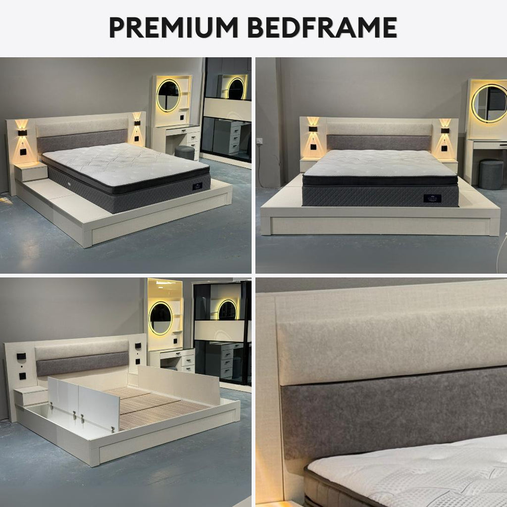 Japandi Tatami King/Queen Bedframe with LED | 131-33