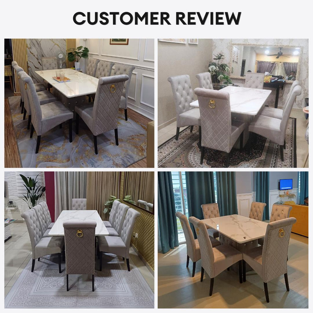 Jasmine 6/8s Marble Dining Set | 156-25