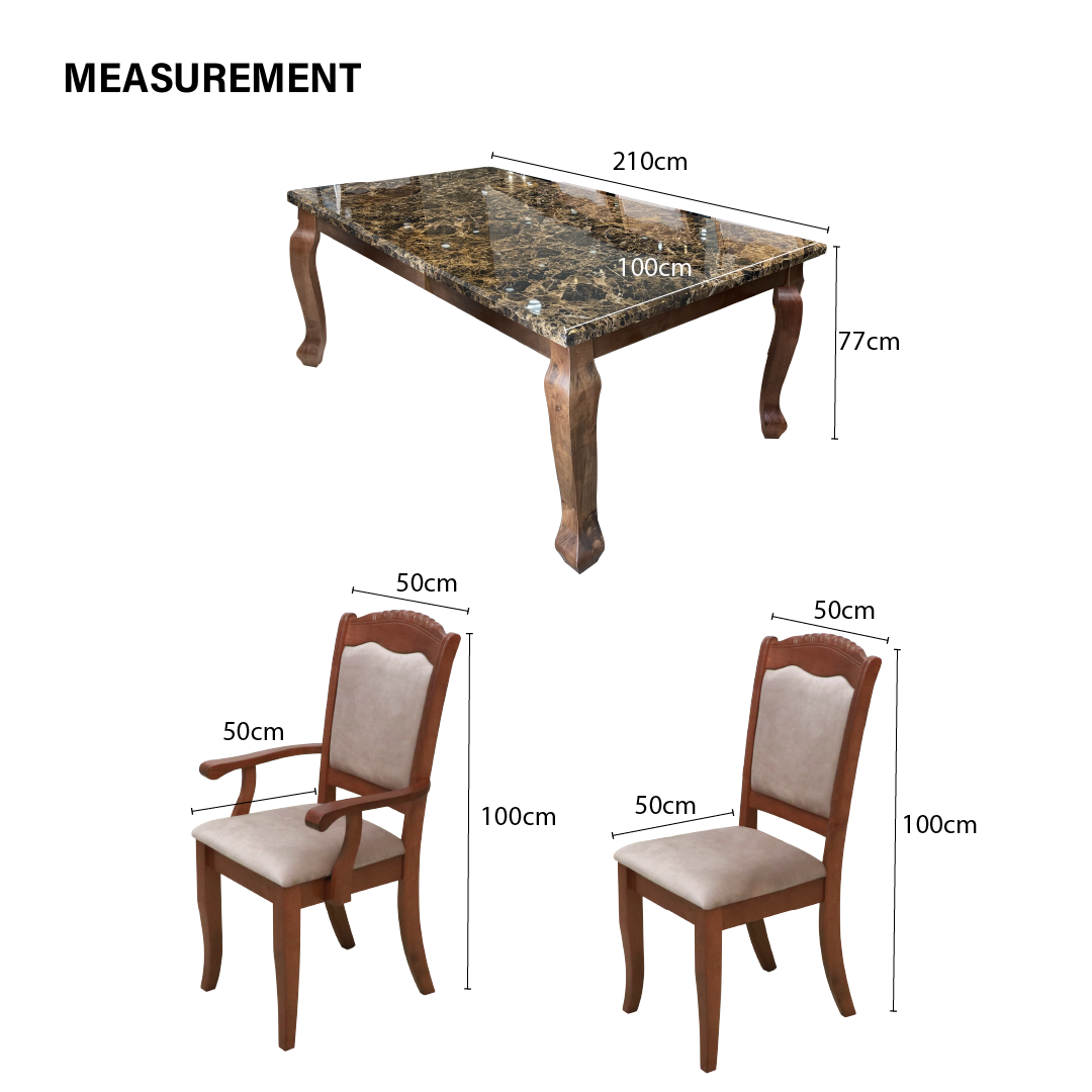 Miko 8s Brown Marble Dining Set | 126-09