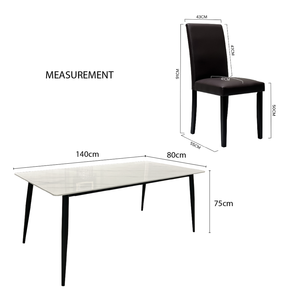 Edrich 6s Sintered Stone Dining Set | 160-01