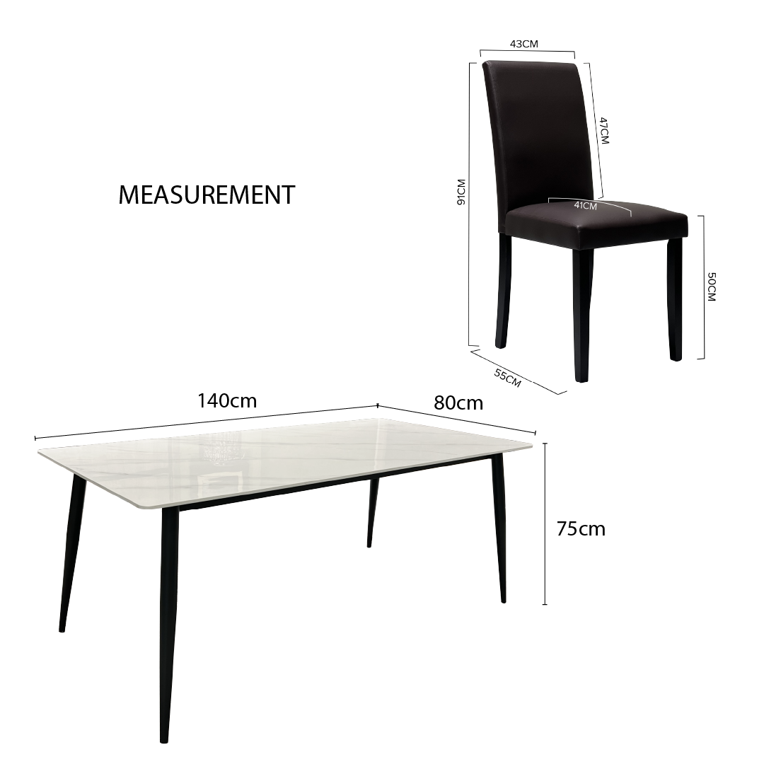 Edrich 6s Sintered Stone Dining Set | 160-01