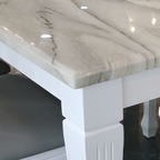 Bimba 8s White Marble Dining Set | 9-08