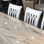 Bimba 8s White Marble Dining Set | 9-08