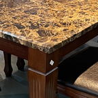 Bimba 8s Dark Brown Marble Dining Set | B9-08