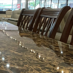 Bimba 8s Dark Brown Marble Dining Set | B9-08