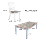 Bimba 8s White Marble Dining Set | 9-08