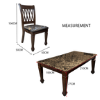 Bimba 8s Dark Brown Marble Dining Set | B9-08