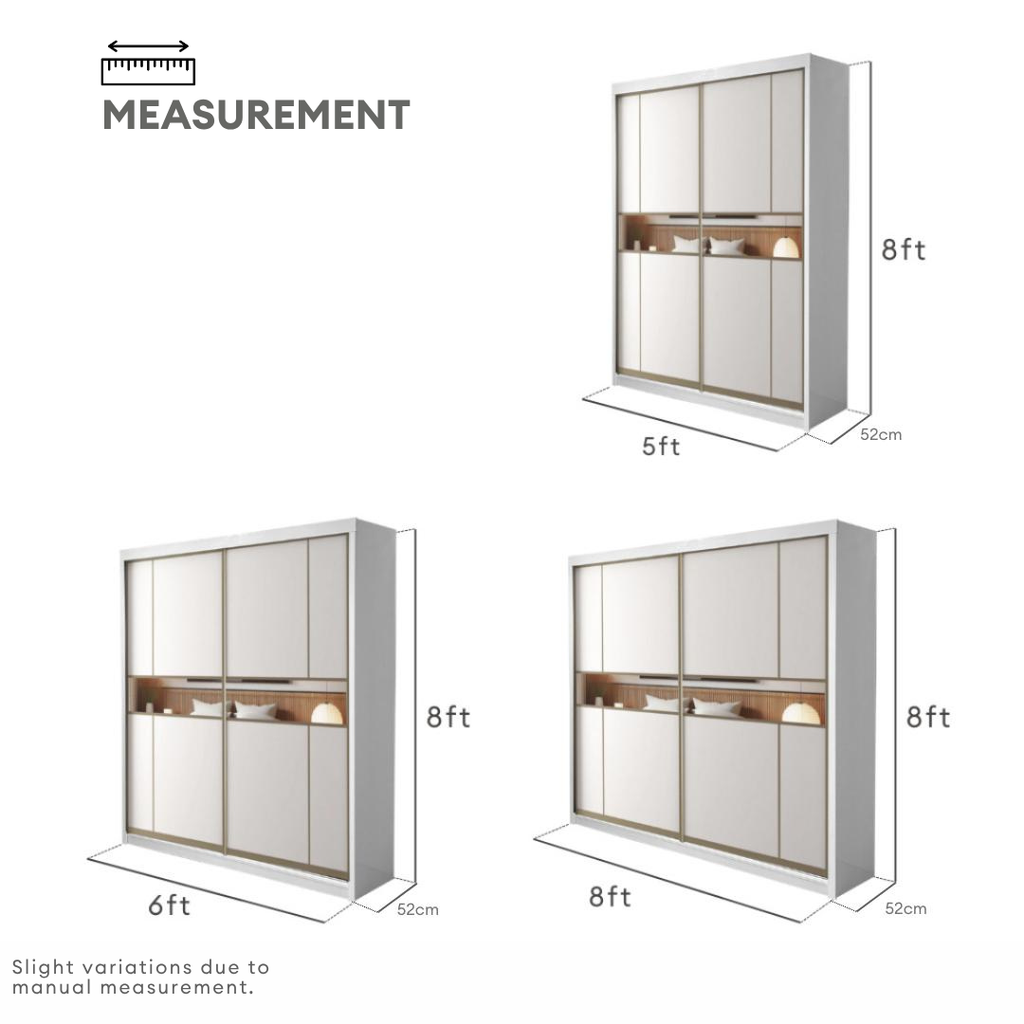 Bennett 8/6/5x8ft Wardrobe - Plain | B22-91 / 140-18