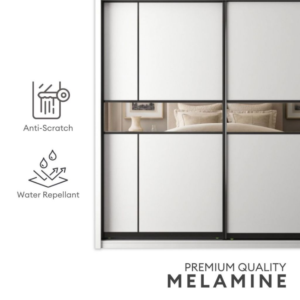 Conrad 8/6/5x8ft Wardrobe - Mid Mirror Door | B 140-16