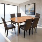Lomon 6s Solid Rubberwood Dining Set | B18-133