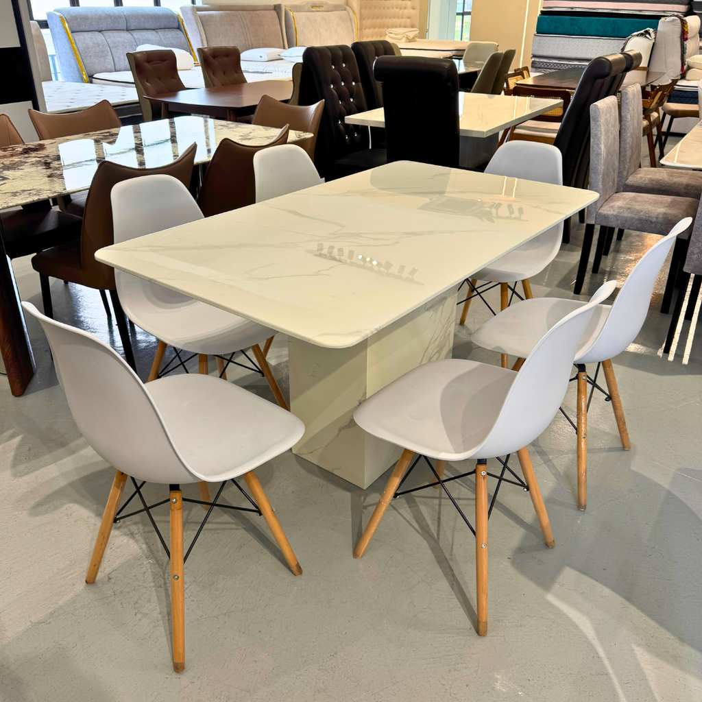 Linea 6s Marble Dining Set | B 96-16