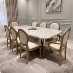 Louise 8s Dining Set in Champagne | 65-25
