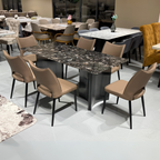 Luxea 6s Black Marble Dining Set | YB43