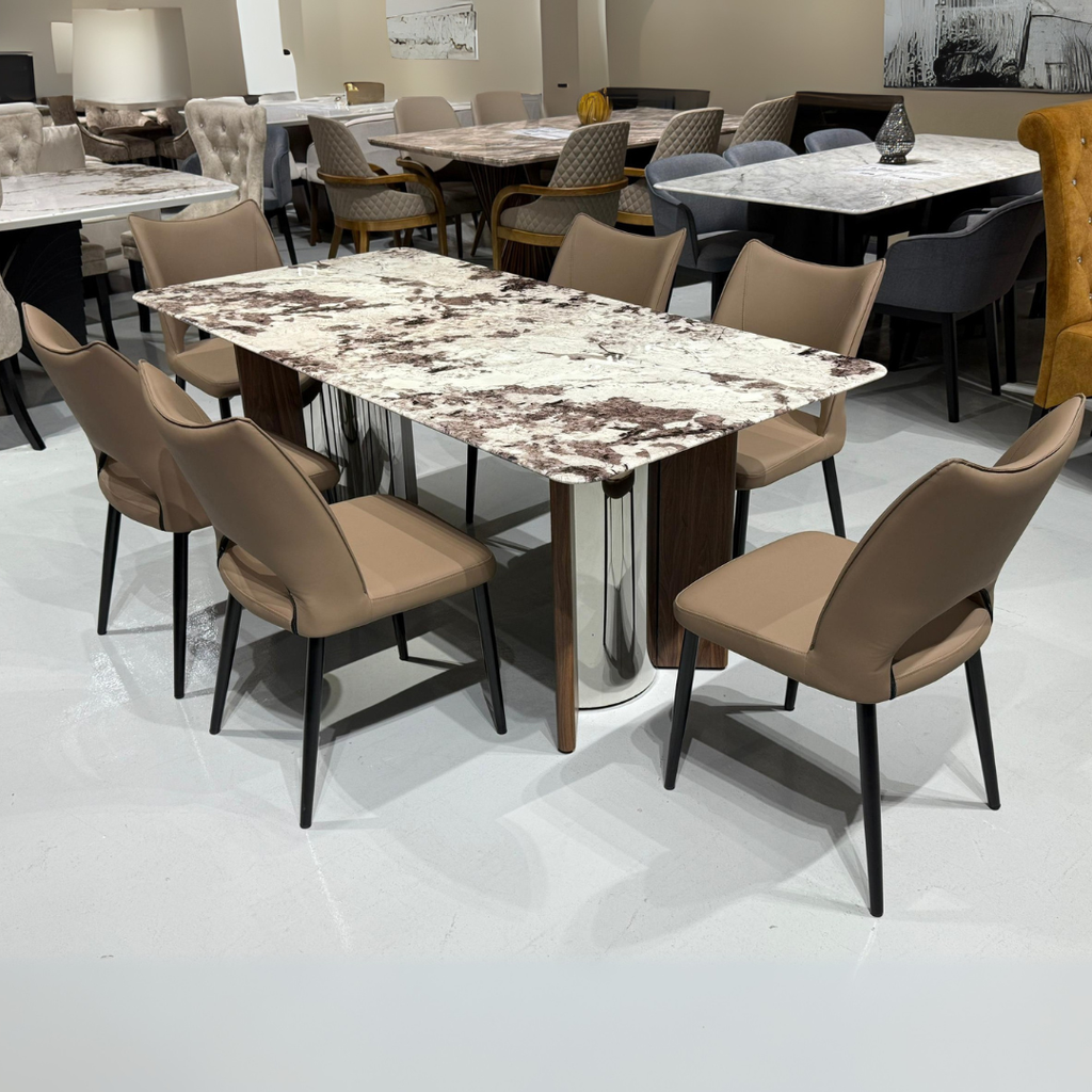 Luxea 6s White Marble Dining Set | YB72