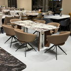 Axelia 6s White Marble Top Dining Set | YB72 + TJ04-17