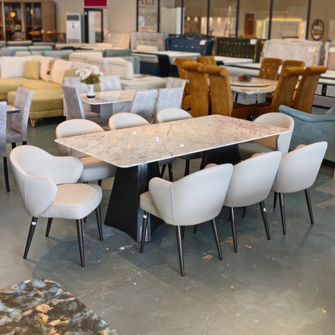 Jadore 8s Seaters Dining Set | TJ19-14DT + TJ19-15DC