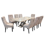 Janelle 8s Marble Dining Set | B156-80-DT-MT-H06-G + B156-03