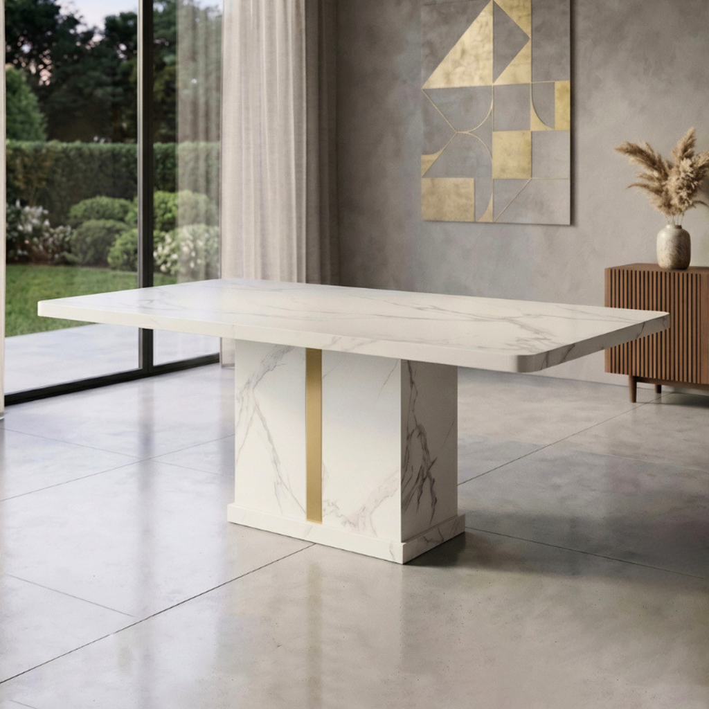 Nerissa Marble Dining Table - 6/8s | 156-56