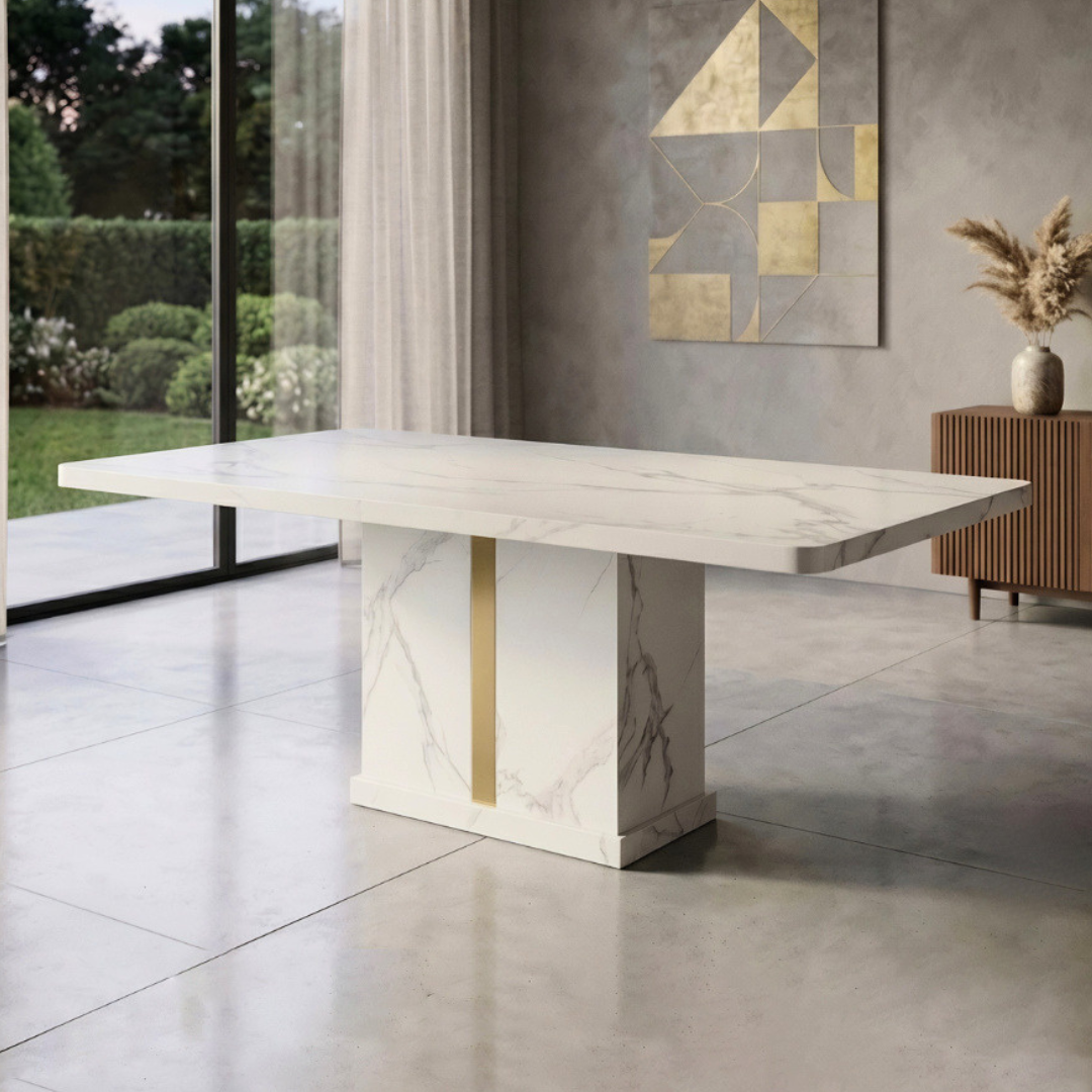Nerissa Marble Dining Table - 6/8s | 156-56