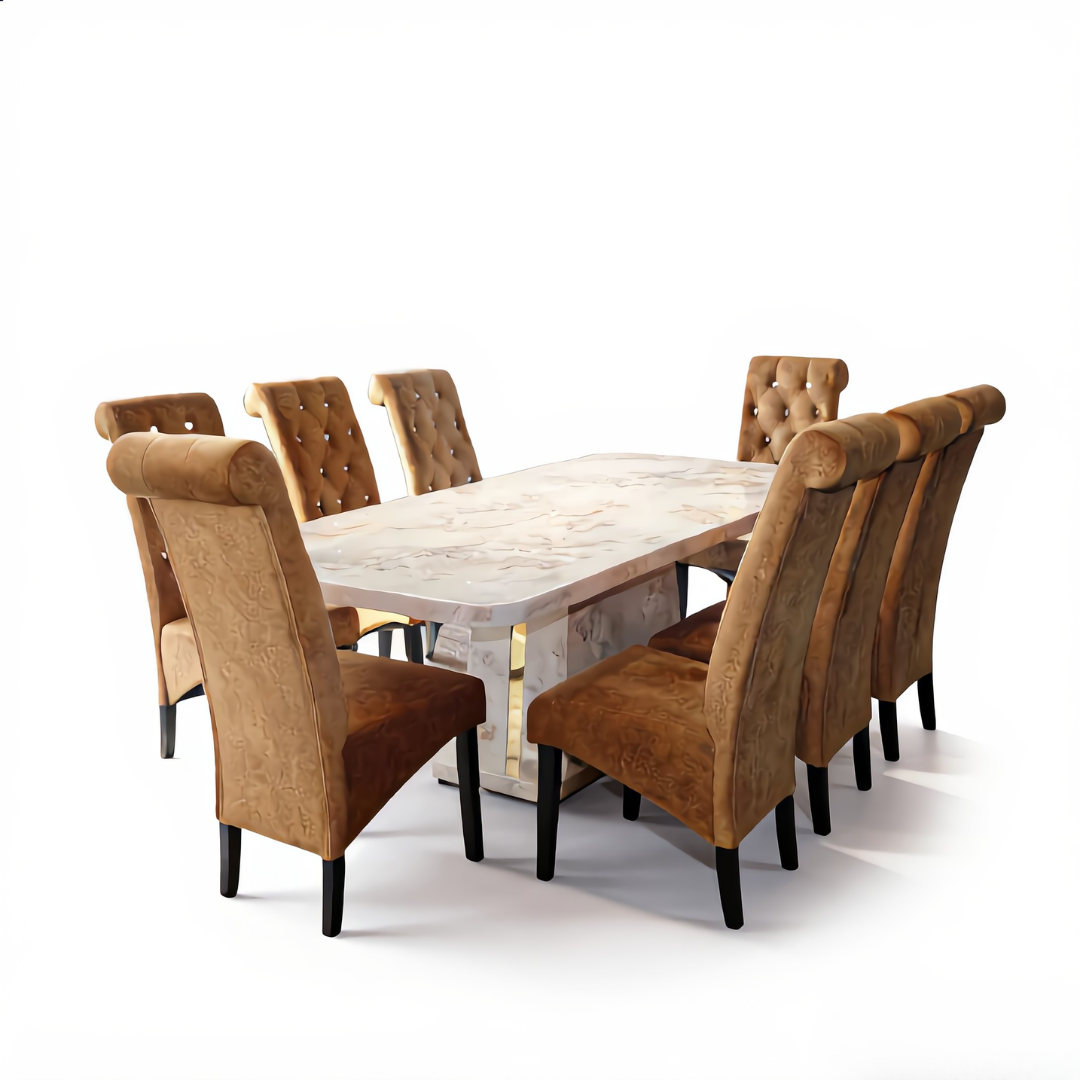 Marcera 8s Marble Dining Set | 71-17 + 126-05