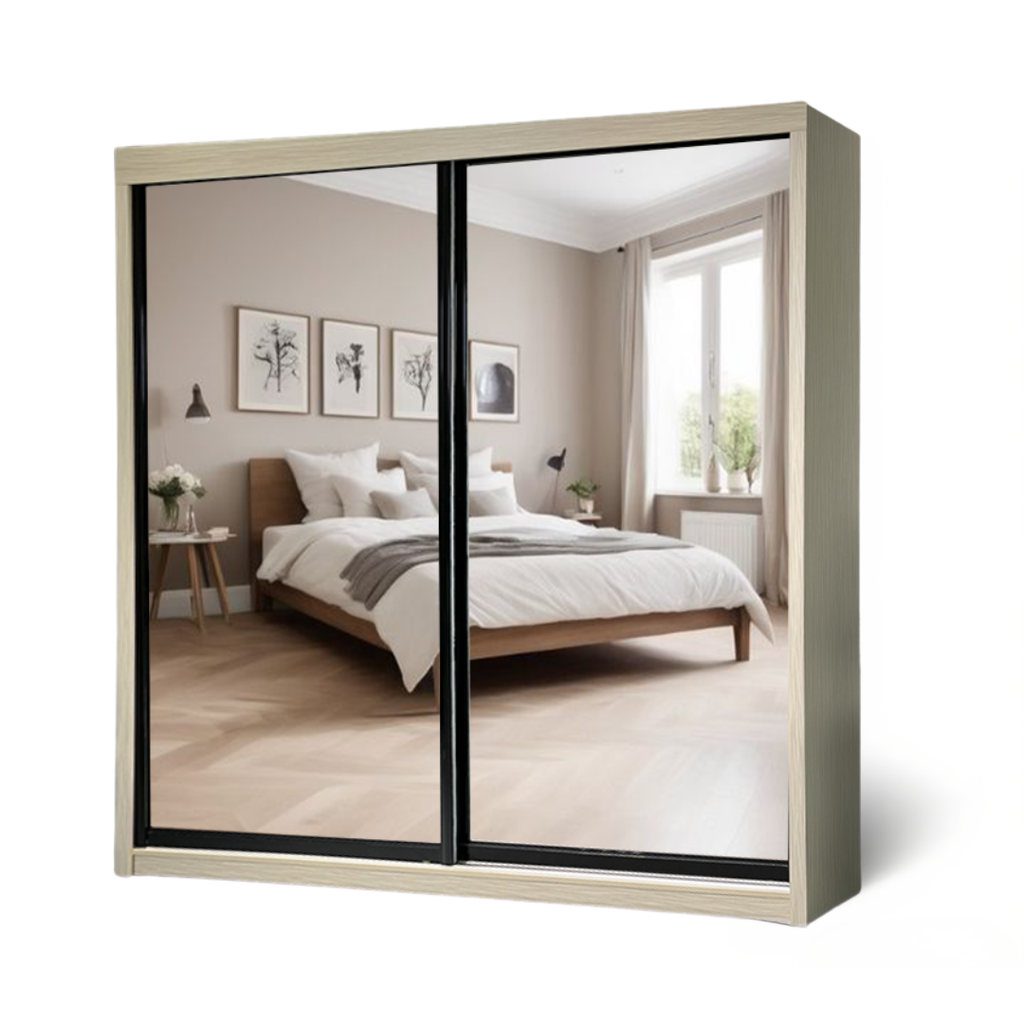Bryce 8/6/5x8ft Wardrobe - Full Mirror Door | B 131-05