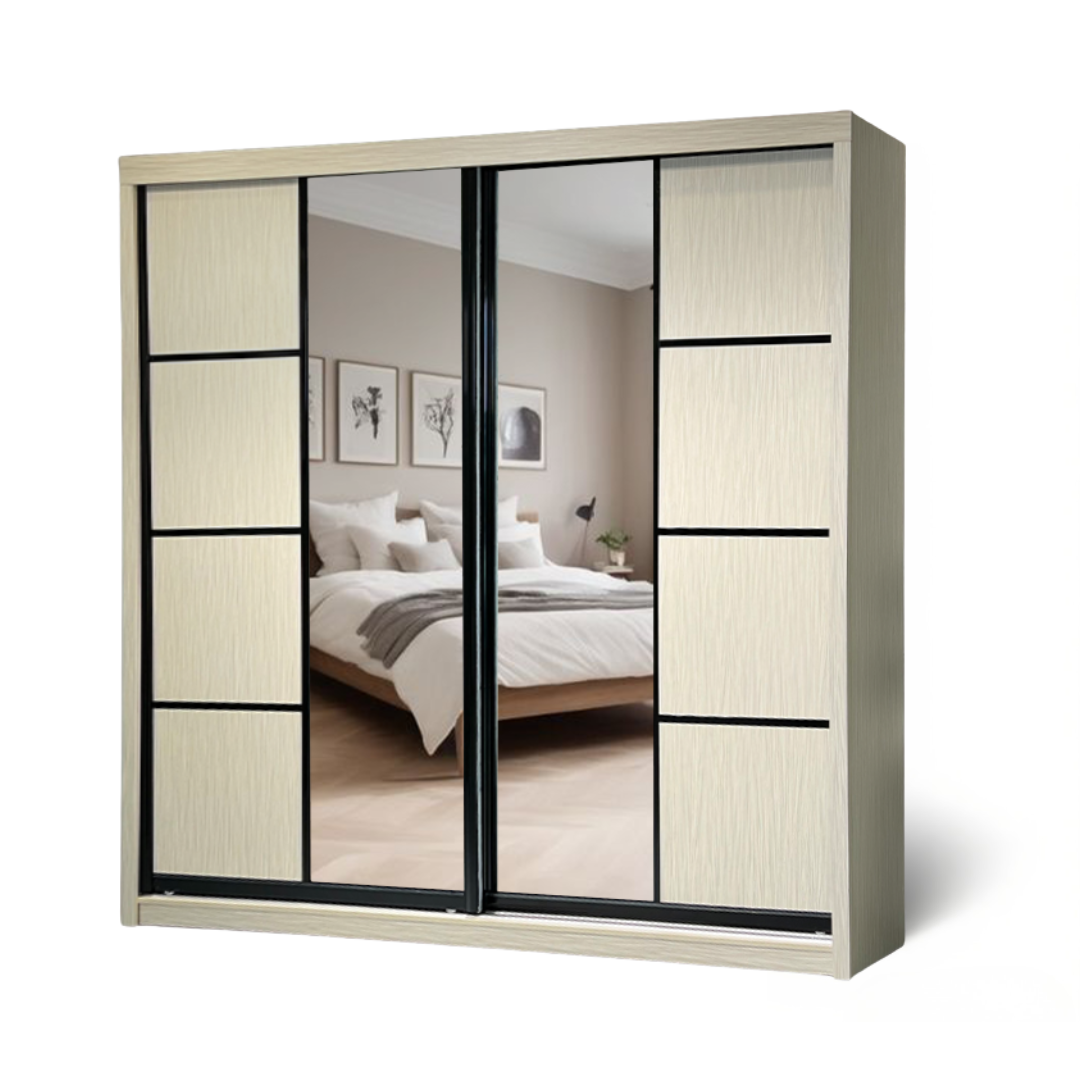 Bryce 8/6/5x8ft Wardrobe - Half Mirror Door | B 131-06