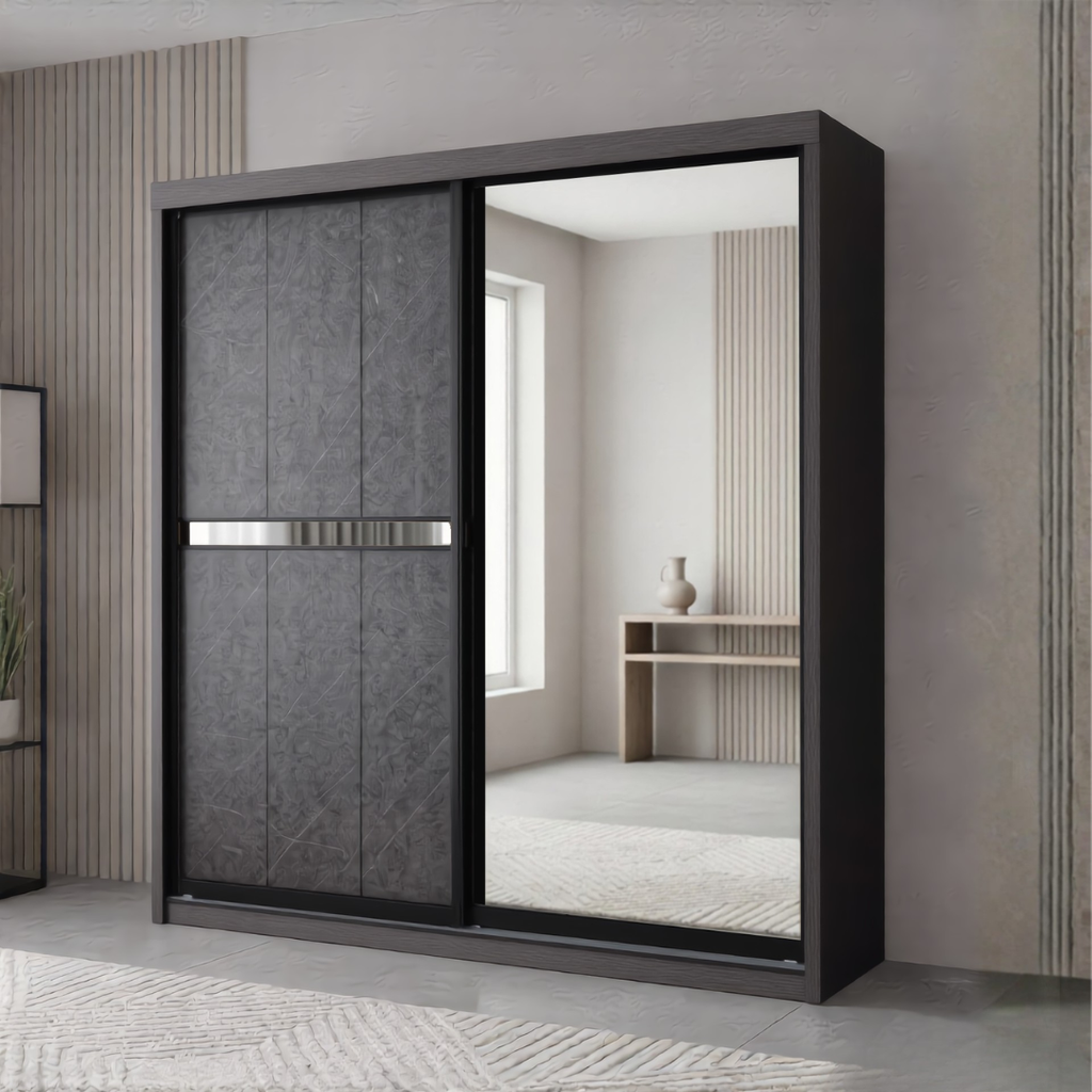 Marcus 5/6/8 x 8ft Wardrobe - Mid + Half Mirror Door | 140-47