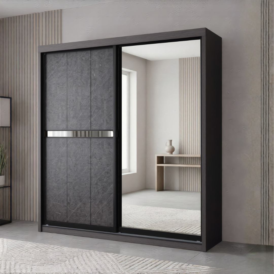 Marcus 5/6/8 x 8ft Wardrobe - Mid + Half Mirror Door | 140-47