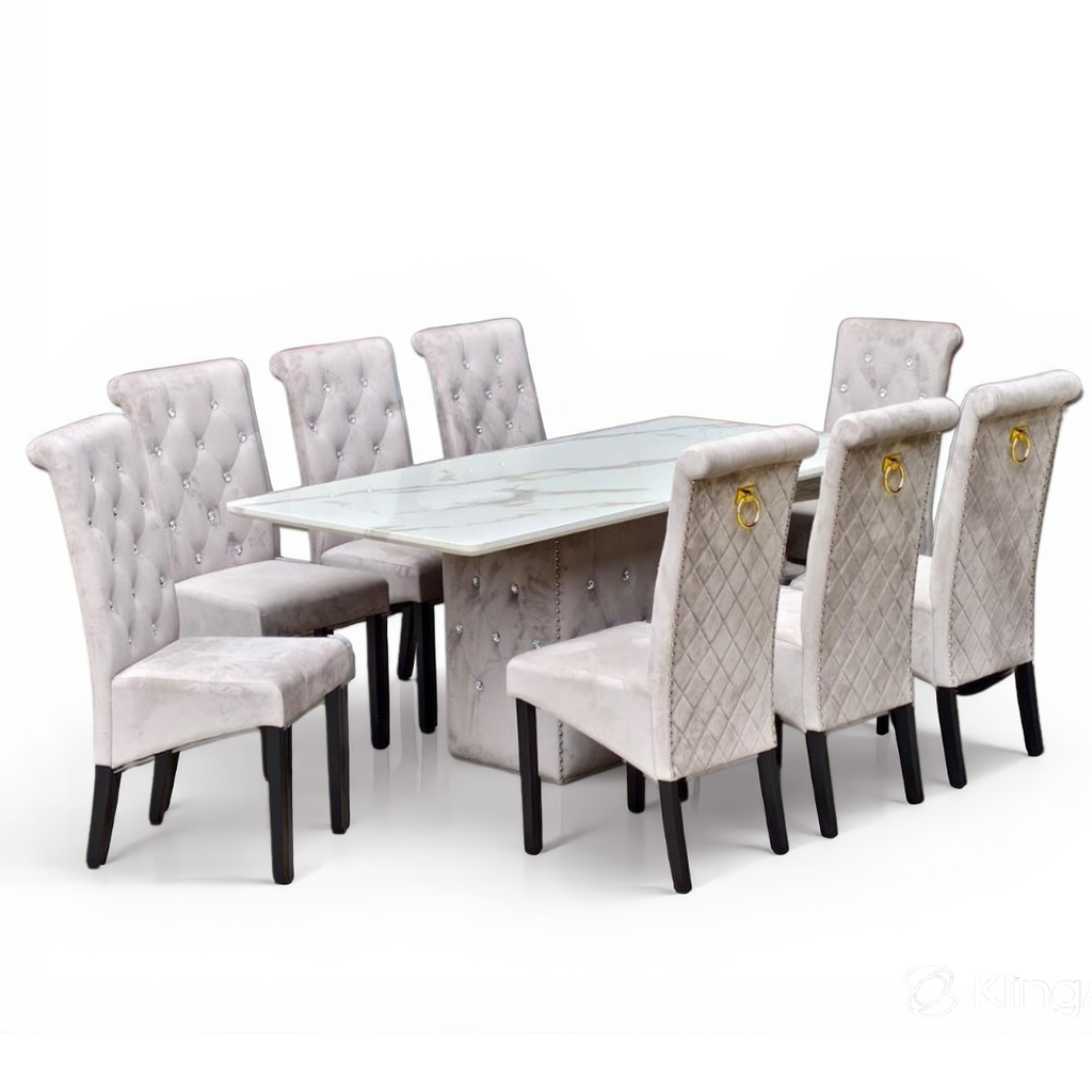 Jasmine 6/8s Marble Dining Set | 156-25