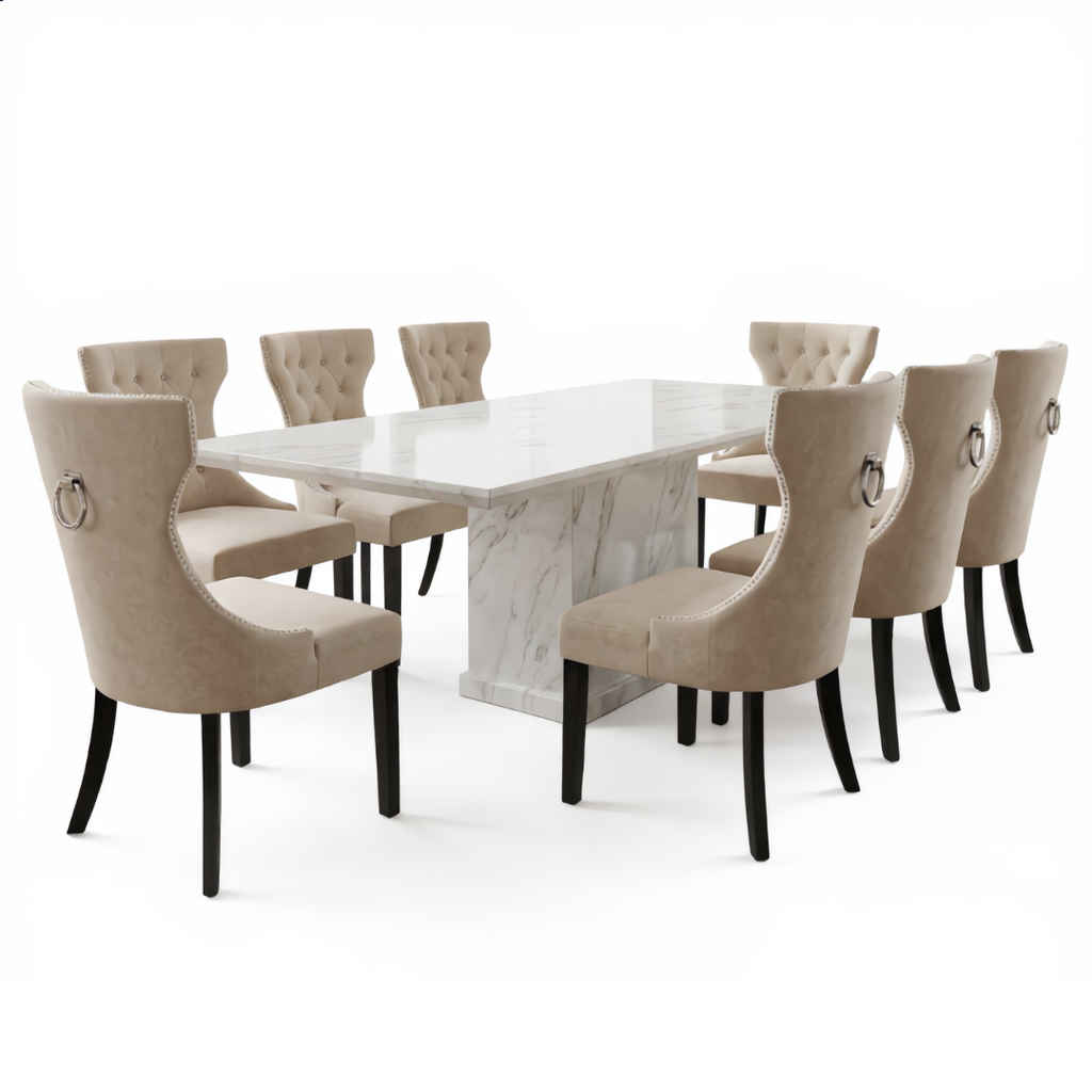 Lunara 6/8s Marble Dining Set | 156-60 / 165-50