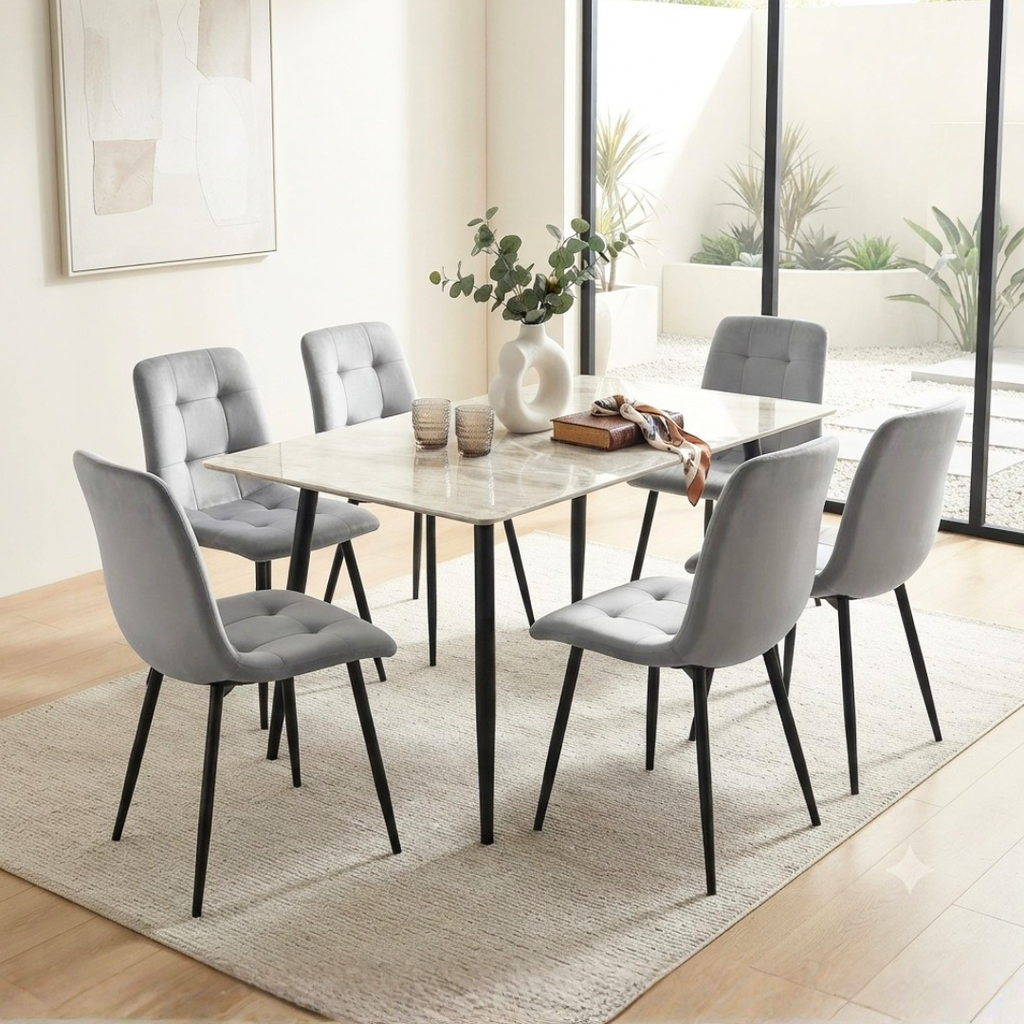Elara 6s Sintered Stone Dining Set | TJ04-18