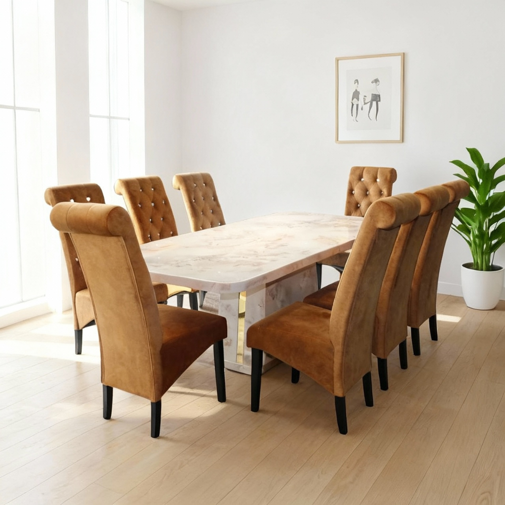 Vincent 8s Marble Dining Set | 71-17 + 126-05