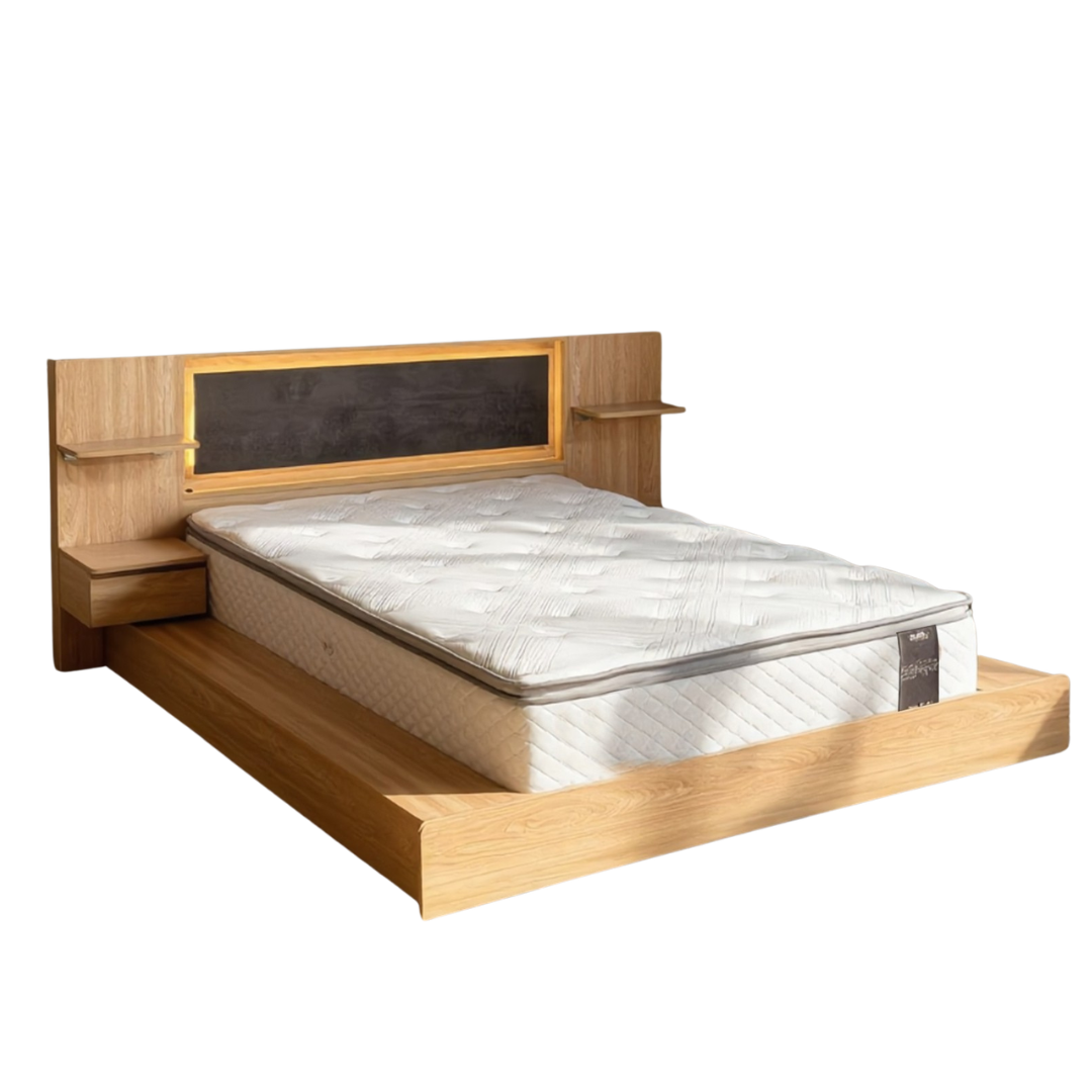 Japandi Tatami King/Queen Bedframe with LED | 131-33