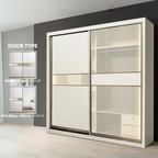Kolva 8/6/5x8ft LED light Anti-Jump Sliding Doors Wardrobe | 140-28