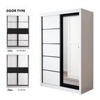 Ninaa 4x6ft Black Frame Sliding Wardrobe | 150-16