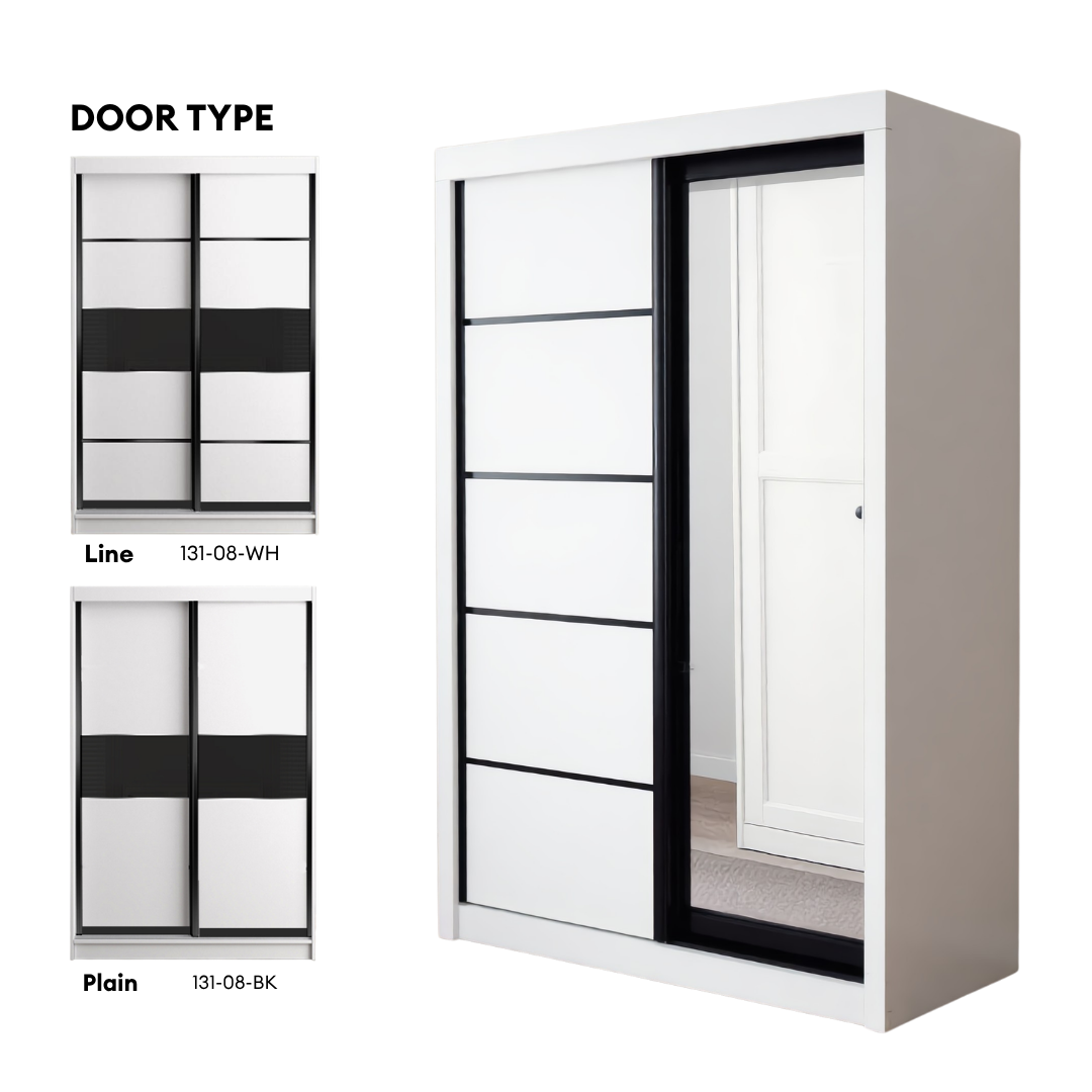Ninaa 4x6ft Black Frame Sliding Wardrobe | 150-16