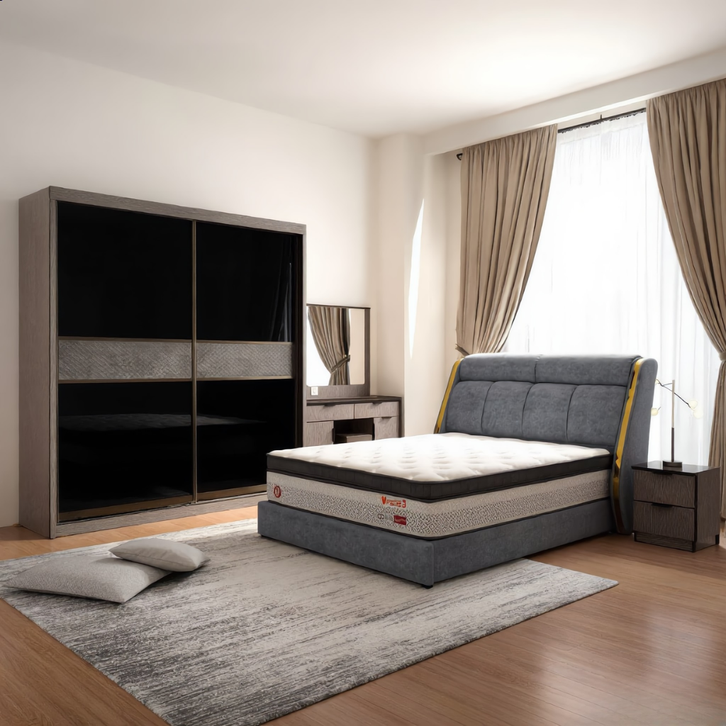 Miya Bedroom Set of 5 - 6/8x8ft | 140-09 + 142-22