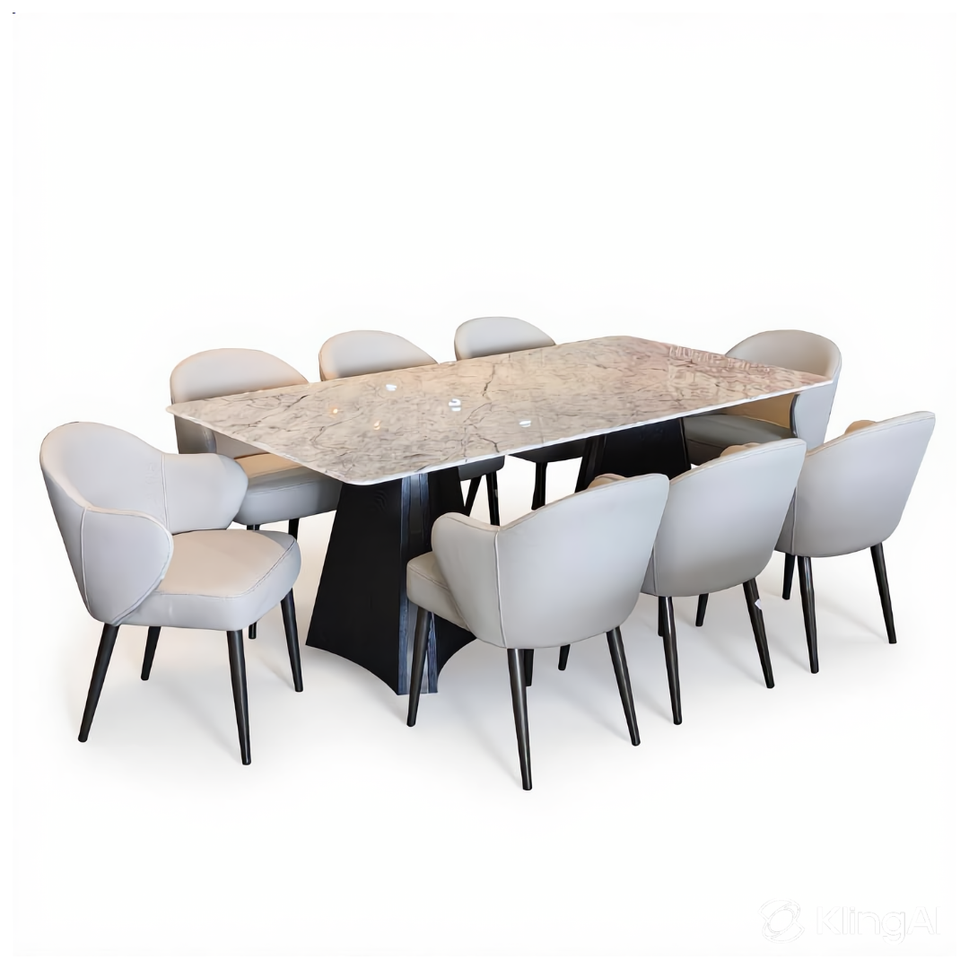 Austin 8s Marble Dining Set | TJ19-14DT + TJ19-15DC