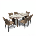 Azalea 6s White Marble Dining Set | YB72