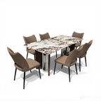 Azalea 6s White Marble Dining Set | YB72
