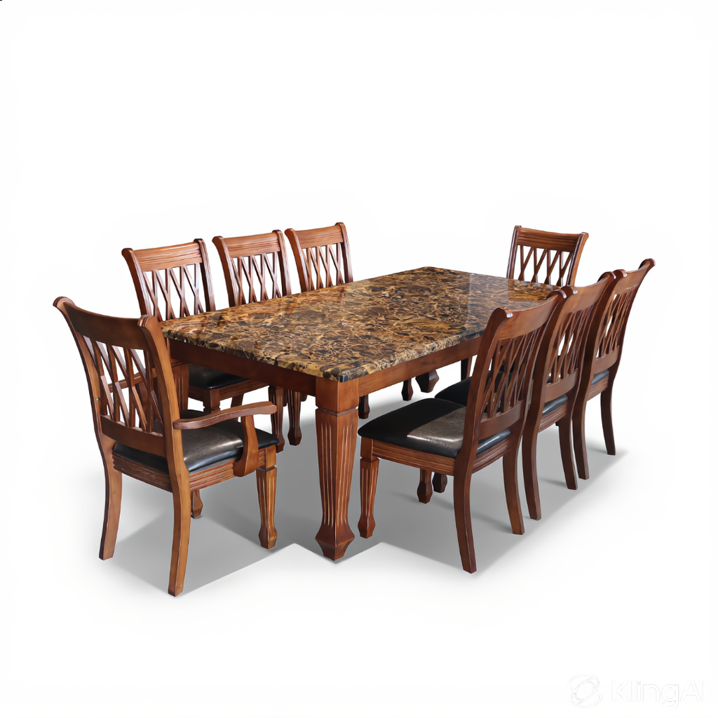 Carrera 8s Brown Marble Dining Set | B9-08