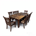 Carrera 8s Dark Brown Marble Dining Set | B9-08
