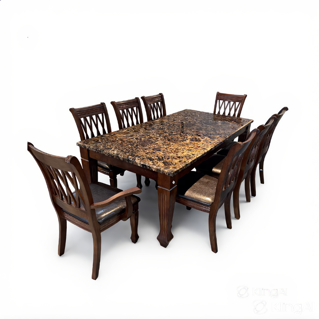Carrera 8s Dark Brown Marble Dining Set | B9-08