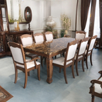 Clara 8s Brown Marble Dining Set | 126-09