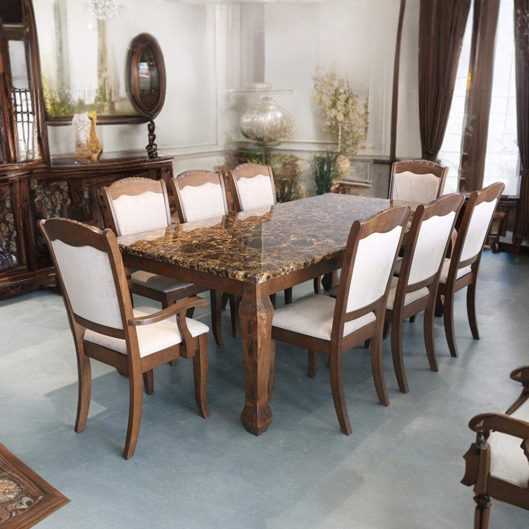 Clara 8s Brown Marble Dining Set | 126-09