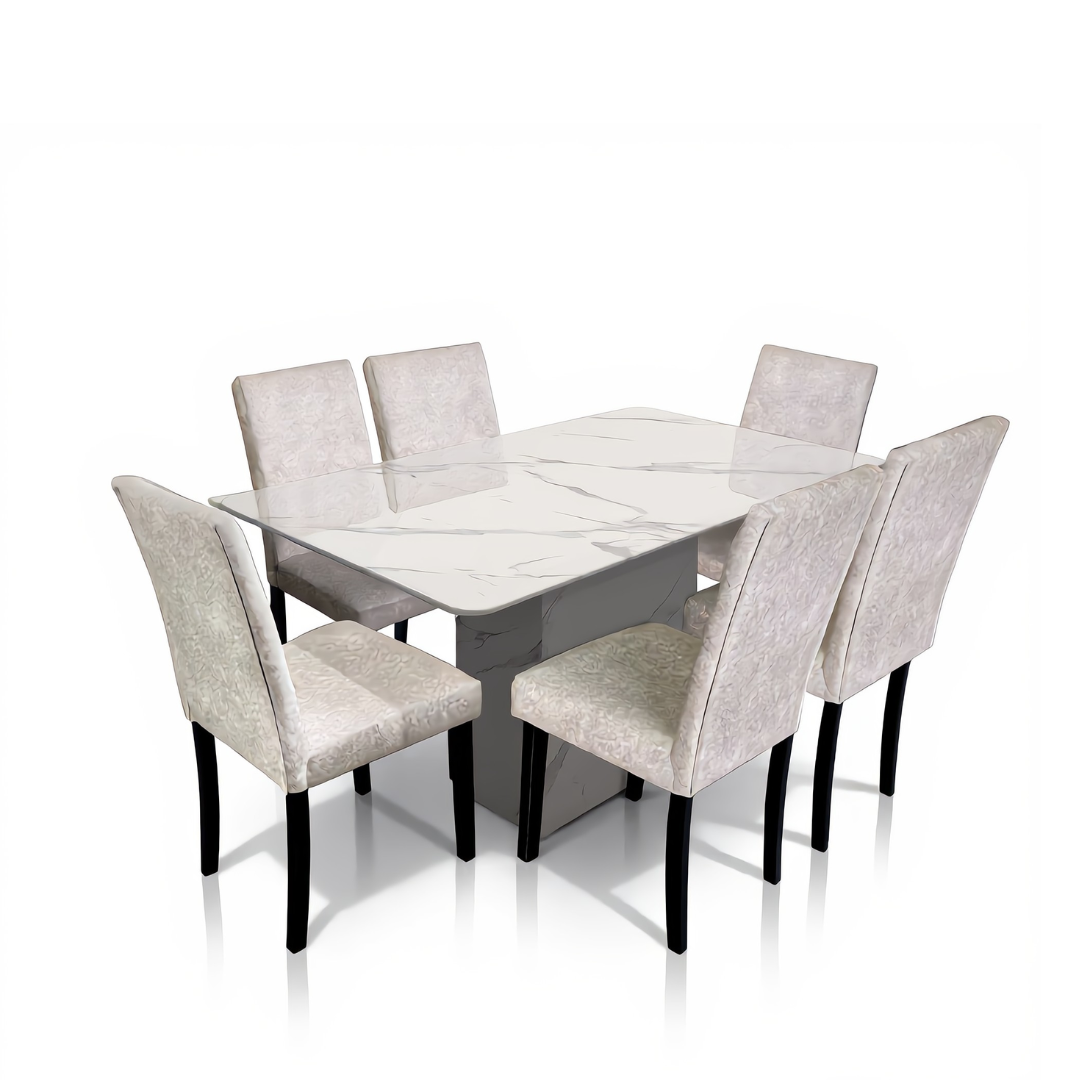 Jadore 6s Marble Table Dining Set | 96-16+149-03