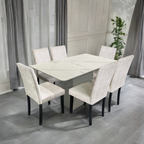 Jadore 6s Marble Table Dining Set | 96-16+149-03