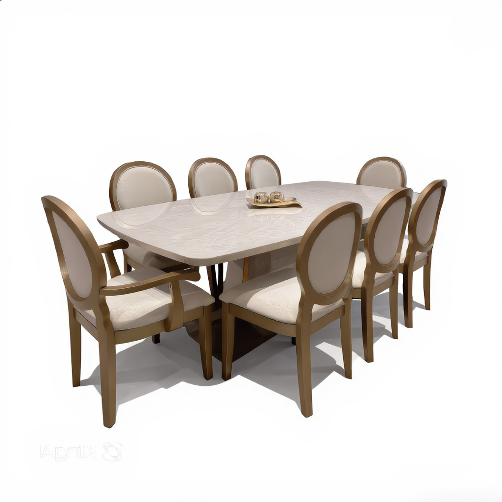 Louise 8s Dining Set in Champagne | 65-25