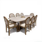 Louise 8s Dining Set in Champagne | 65-25