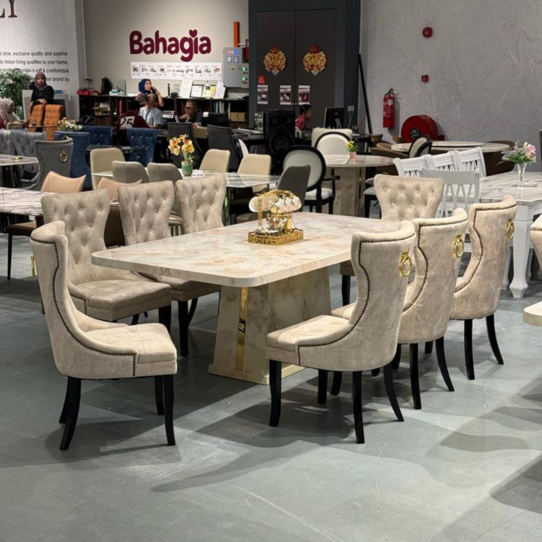 Marcella 6s/8s Marble Dining Set | 71-17